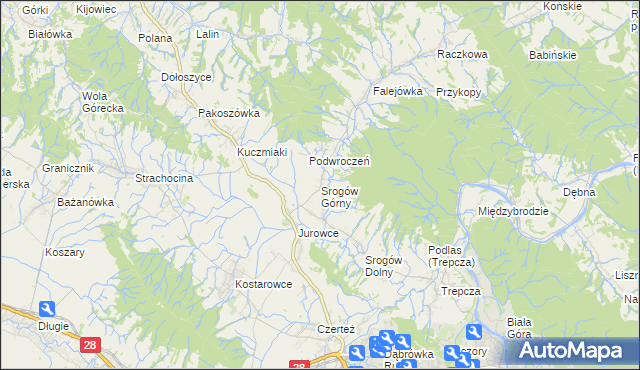 mapa Srogów Górny, Srogów Górny na mapie Targeo