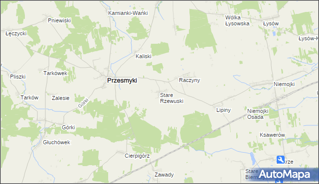 mapa Stare Rzewuski, Stare Rzewuski na mapie Targeo