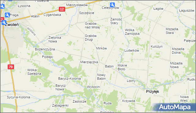 mapa Stefanów gmina Przyłęk, Stefanów gmina Przyłęk na mapie Targeo