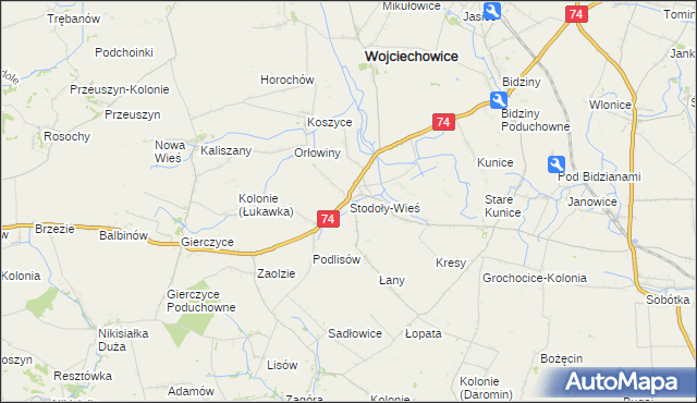 mapa Stodoły-Wieś, Stodoły-Wieś na mapie Targeo