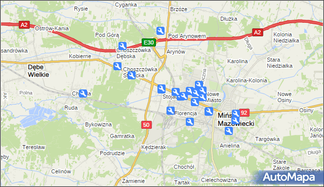 mapa Stojadła, Stojadła na mapie Targeo