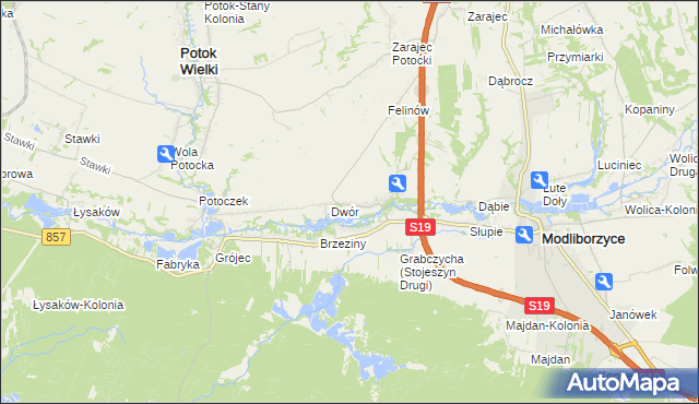 mapa Stojeszyn Pierwszy, Stojeszyn Pierwszy na mapie Targeo