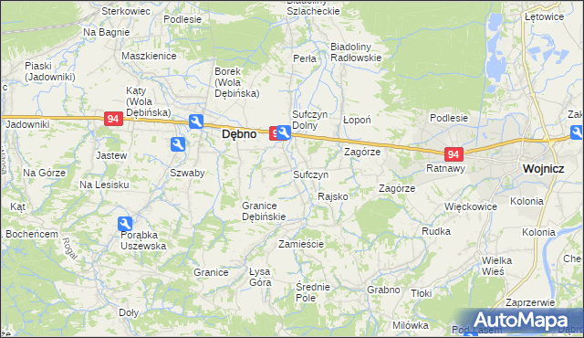 mapa Sufczyn gmina Dębno, Sufczyn gmina Dębno na mapie Targeo