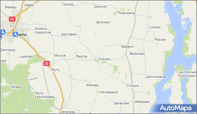 mapa Sukowy, Sukowy na mapie Targeo