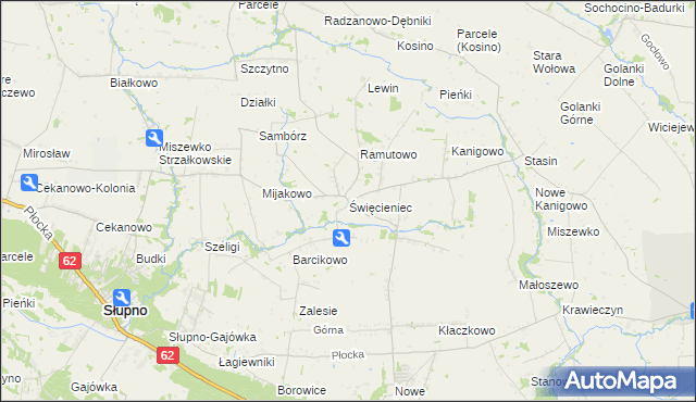 mapa Święcieniec, Święcieniec na mapie Targeo