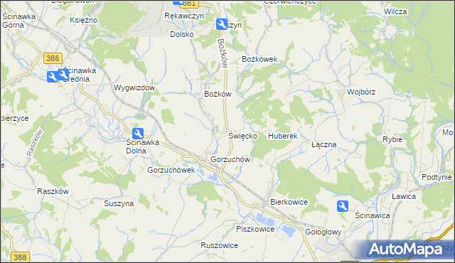 mapa Święcko, Święcko na mapie Targeo