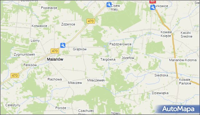 mapa Targówka gmina Malanów, Targówka gmina Malanów na mapie Targeo