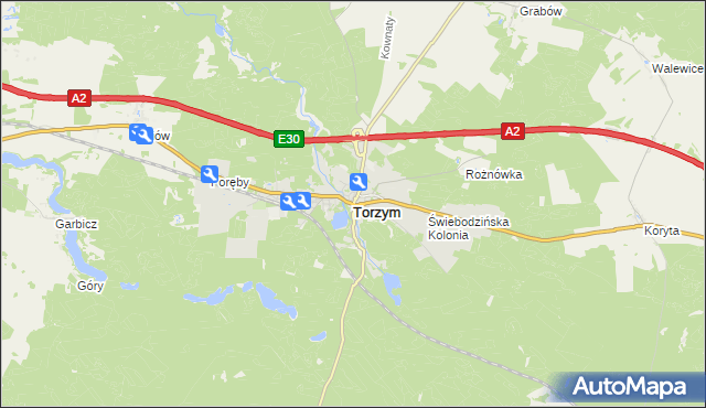 mapa Torzym, Torzym na mapie Targeo