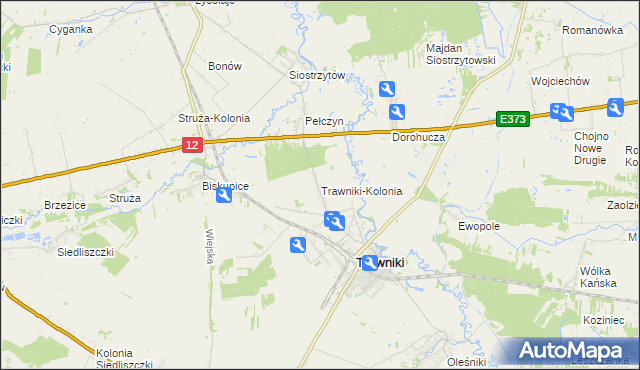 mapa Trawniki-Kolonia, Trawniki-Kolonia na mapie Targeo