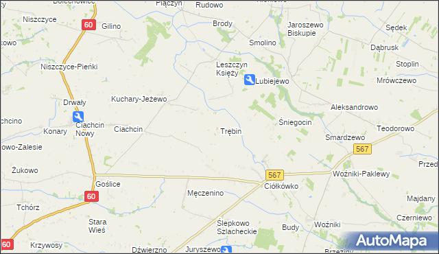 mapa Trębin, Trębin na mapie Targeo
