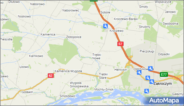 mapa Trębki Nowe, Trębki Nowe na mapie Targeo