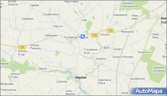 mapa Trzylatków Duży, Trzylatków Duży na mapie Targeo