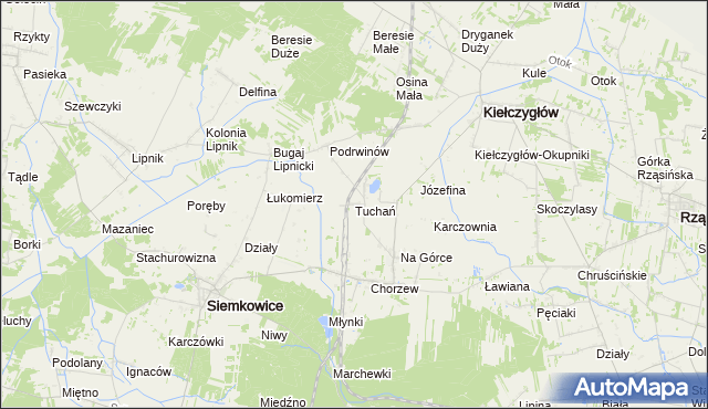 mapa Tuchań, Tuchań na mapie Targeo