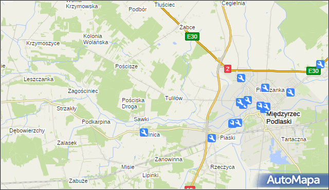 mapa Tuliłów, Tuliłów na mapie Targeo