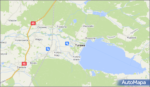 mapa Turawa, Turawa na mapie Targeo