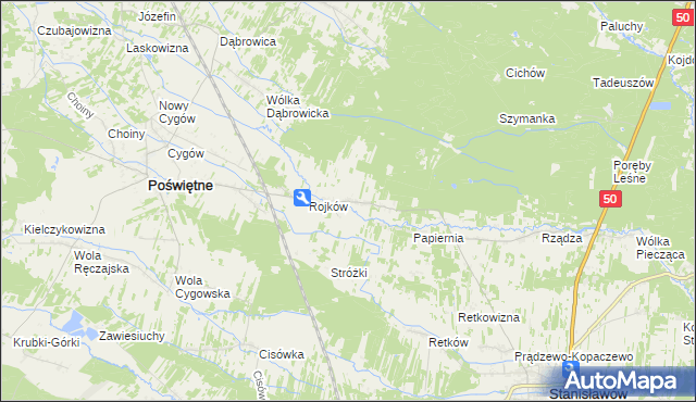 mapa Turze gmina Poświętne, Turze gmina Poświętne na mapie Targeo