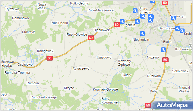 mapa Ujazdowo gmina Ciechanów, Ujazdowo gmina Ciechanów na mapie Targeo