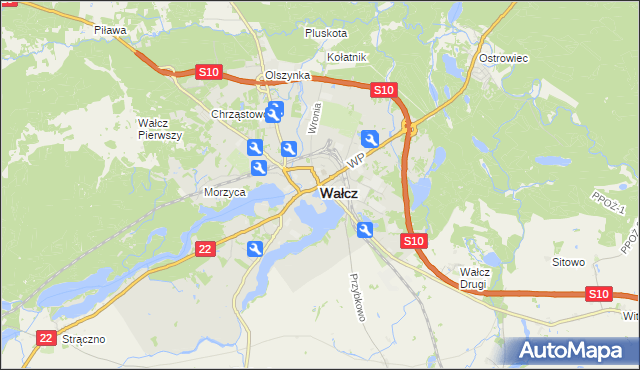 mapa Wałcz, Wałcz na mapie Targeo