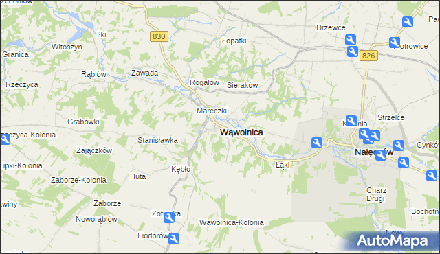 mapa Wąwolnica powiat puławski, Wąwolnica powiat puławski na mapie Targeo