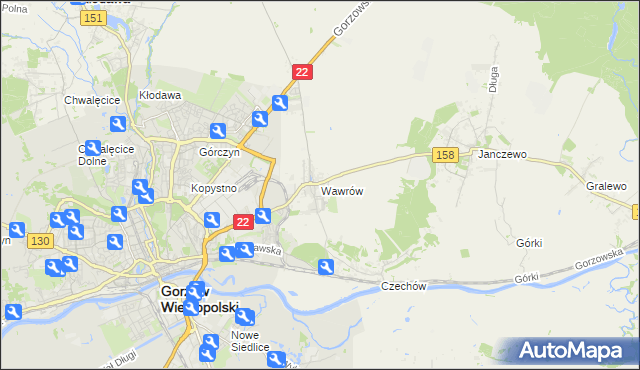 mapa Wawrów, Wawrów na mapie Targeo