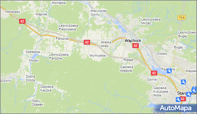 mapa Węglów, Węglów na mapie Targeo