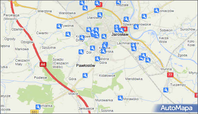 mapa Widna Góra, Widna Góra na mapie Targeo