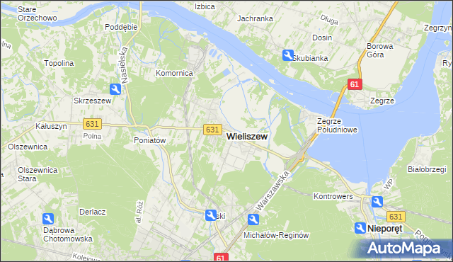 mapa Wieliszew, Wieliszew na mapie Targeo