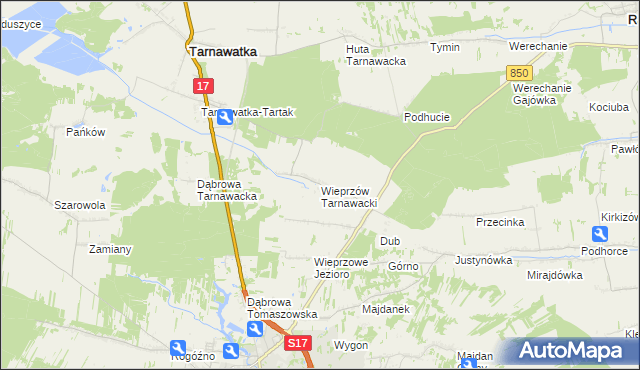 mapa Wieprzów Tarnawacki, Wieprzów Tarnawacki na mapie Targeo
