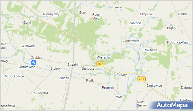 mapa Wierzchy gmina Nowe Miasto nad Pilicą, Wierzchy gmina Nowe Miasto nad Pilicą na mapie Targeo