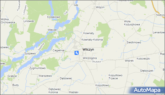 mapa Wilczyn powiat koniński, Wilczyn powiat koniński na mapie Targeo