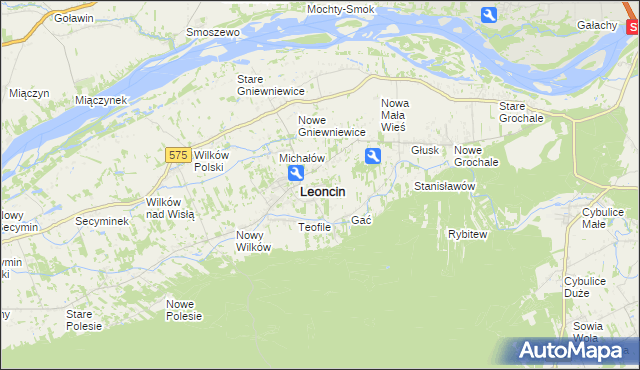 mapa Wincentówek gmina Leoncin, Wincentówek gmina Leoncin na mapie Targeo