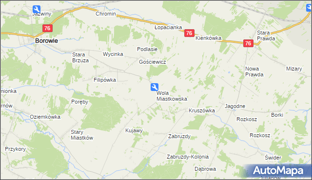 mapa Wola Miastkowska, Wola Miastkowska na mapie Targeo