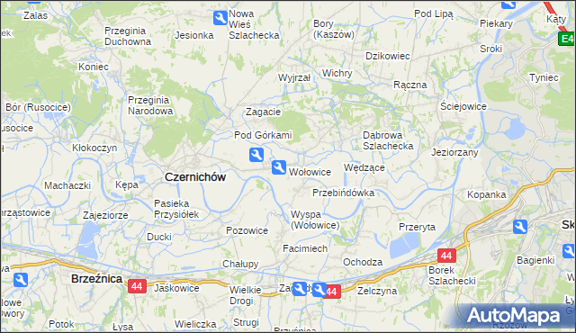 mapa Wołowice, Wołowice na mapie Targeo