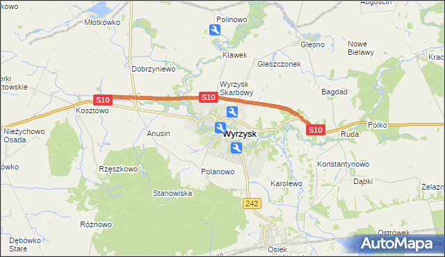 mapa Wyrzysk, Wyrzysk na mapie Targeo