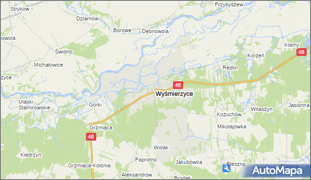 mapa Wyśmierzyce, Wyśmierzyce na mapie Targeo