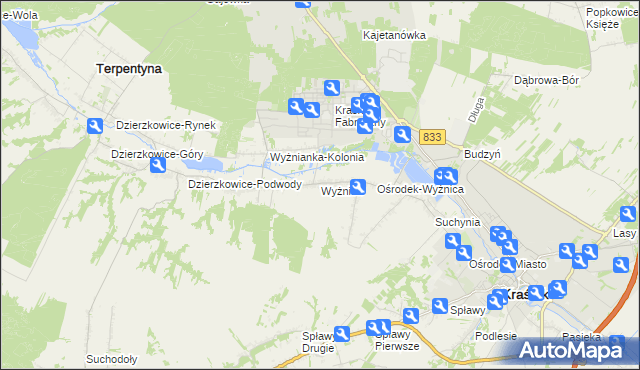 mapa Wyżnica, Wyżnica na mapie Targeo