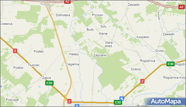 mapa Zaścianki gmina Międzyrzec Podlaski, Zaścianki gmina Międzyrzec Podlaski na mapie Targeo