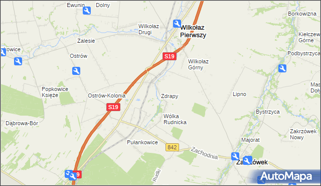 mapa Zdrapy gmina Wilkołaz, Zdrapy gmina Wilkołaz na mapie Targeo