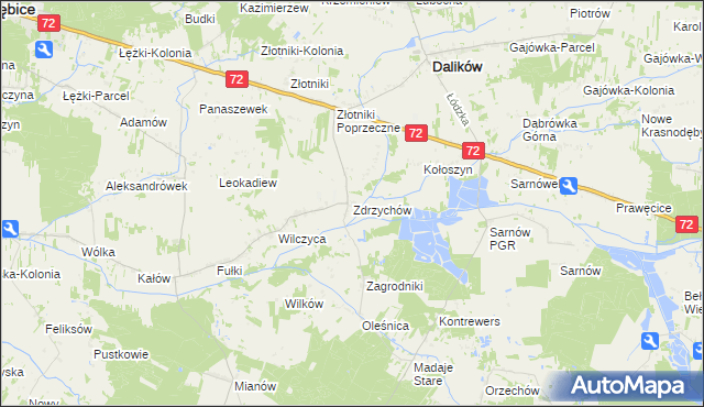 mapa Zdrzychów, Zdrzychów na mapie Targeo