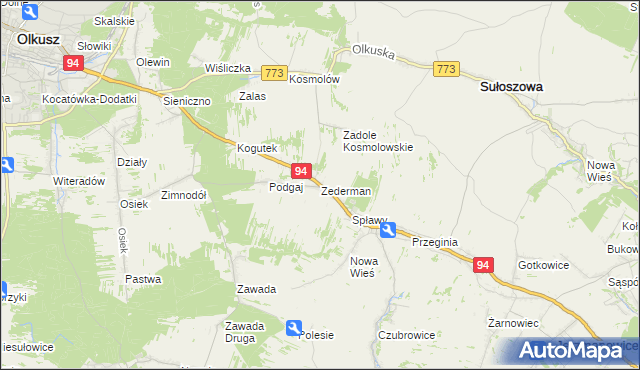 mapa Zederman, Zederman na mapie Targeo