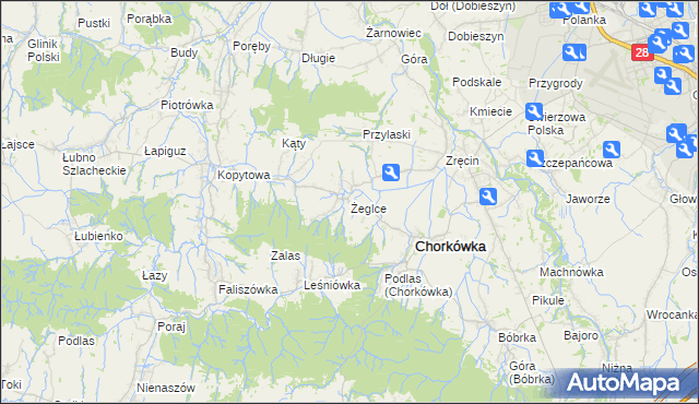 mapa Żeglce, Żeglce na mapie Targeo