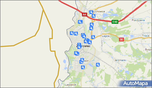 mapa Zgorzelec, Zgorzelec na mapie Targeo