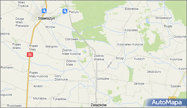 mapa Złotniki Wielkie, Złotniki Wielkie na mapie Targeo