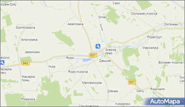 mapa Żółkiewka-Osada, Żółkiewka-Osada na mapie Targeo