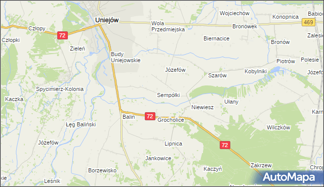 mapa Boczki gmina Poddębice, Boczki gmina Poddębice na mapie Targeo