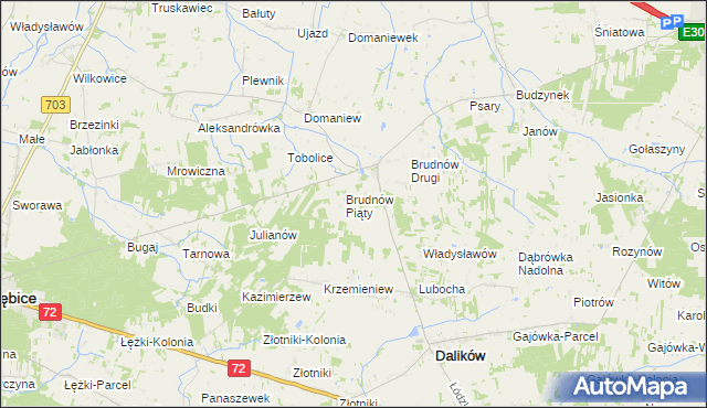 mapa Brudnów Stary, Brudnów Stary na mapie Targeo