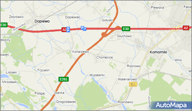 mapa Chomęcice, Chomęcice na mapie Targeo