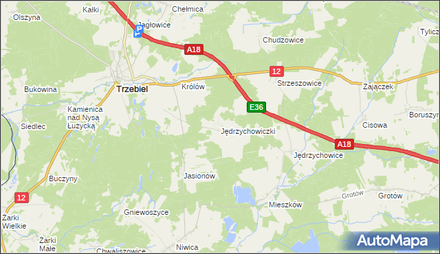 mapa Jędrzychowiczki, Jędrzychowiczki na mapie Targeo