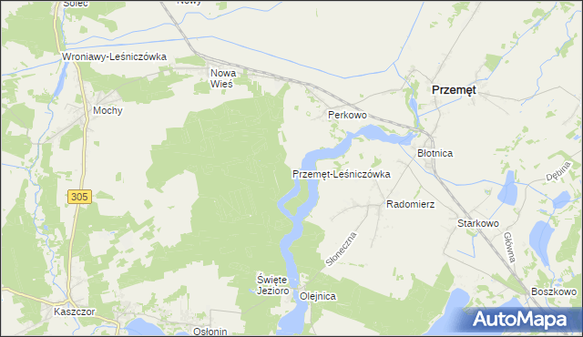 mapa Przemęt-Leśniczówka, Przemęt-Leśniczówka na mapie Targeo