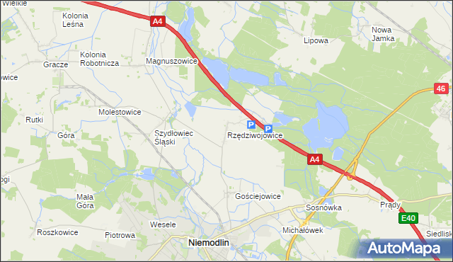 mapa Rzędziwojowice, Rzędziwojowice na mapie Targeo
